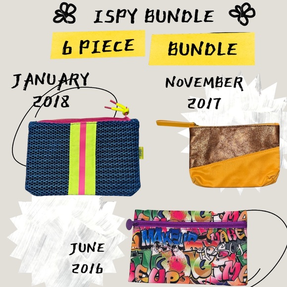 Ipsy Cosmetic Bag Bundle Lot of 6 – Makeup Pouches Halloween & Monthly Glam Bags - Picture 1 of 9